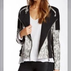 Fillmore moto jacket faux snakeskin leather animal print